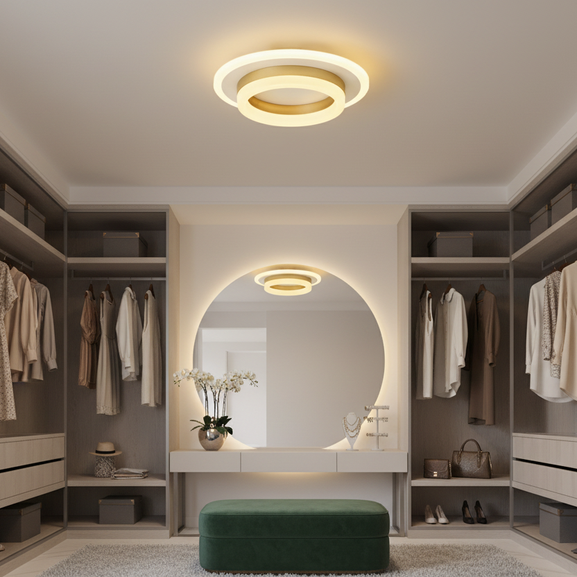 LED lustr SOLENA ROTONDA 21W, Průměr 25cm, Studené/Teplé/Neutrální světlo, Zlatá bílá