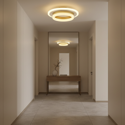 LED lustr SOLENA ROTONDA 21W, Průměr 25cm, Studené/Teplé/Neutrální světlo, Zlatá bílá
