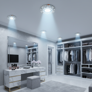 Spot LED ORBITA, 5W, Rotund, Lumina Rece + RGB, Alb, Rasina si Sticla