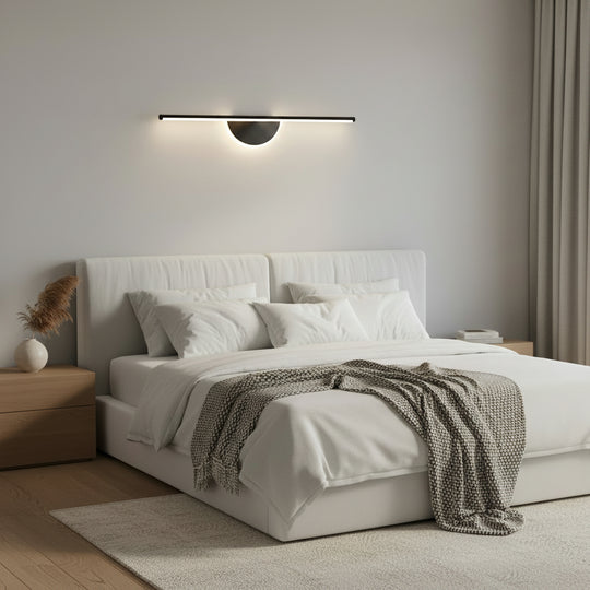 Dekorativní LED nástěnné svítidlo BARAM, 21W, 60cm, teplé / neutrální / studené světlo, černá, kov a akryl