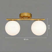 ORI LED a křišťálový lustr, 30cm, 2xG9, Globes, Gold