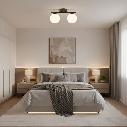 ORI LED a křišťálový lustr, 30cm, 2xG9, Globes, Black