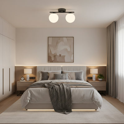 ORI LED a křišťálový lustr, 30cm, 2xG9, Globes, Black
