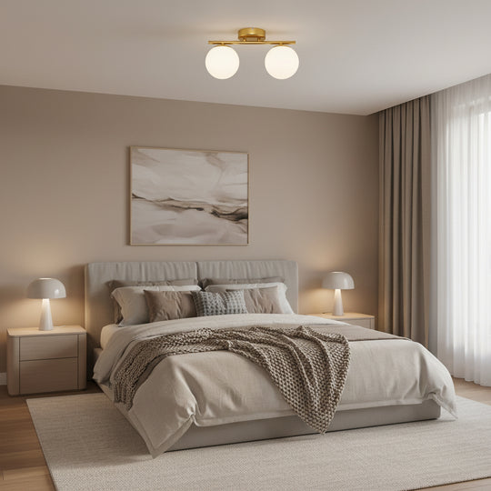 ORI LED a křišťálový lustr, 30cm, 2xG9, Globes, Gold