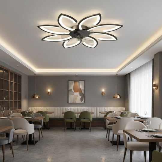 ANEMO Fan LED lustr s dálkovým ovládáním, 47W, D87cm, studené/neutrální/teplé světlo, černá