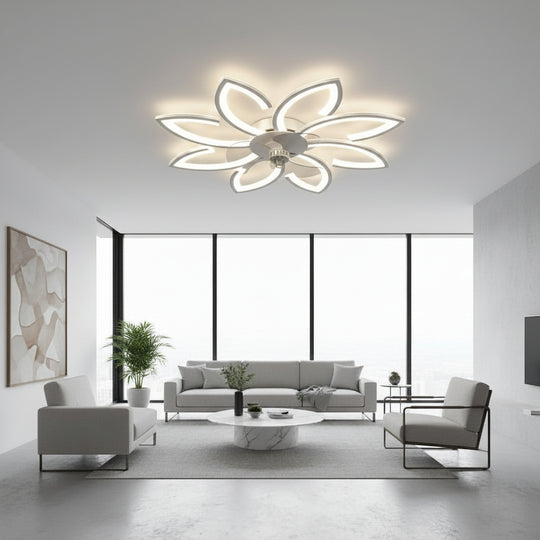 ANEMO Fan LED lustr s dálkovým ovládáním, 48W, D87cm, studené/neutrální/teplé světlo, bílá