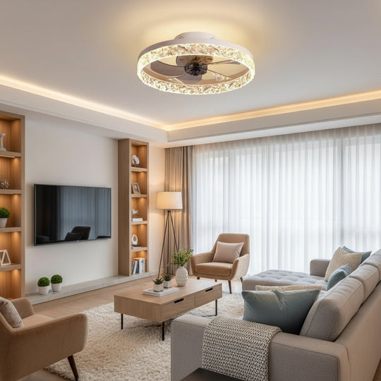VEYA LED lustr s dálkovým ovládáním, 38W, D50cm, studené/neutrální/teplé světlo, bílá