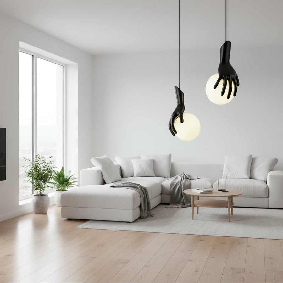 Aplica LED Decorativa MANOS, 13x120cm, 2xG9, Sticla si Resina, Negru
