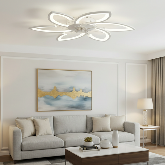 ANEMO Fan LED lustr s dálkovým ovládáním, 36W, D76,5cm, studené/neutrální/teplé světlo, bílá