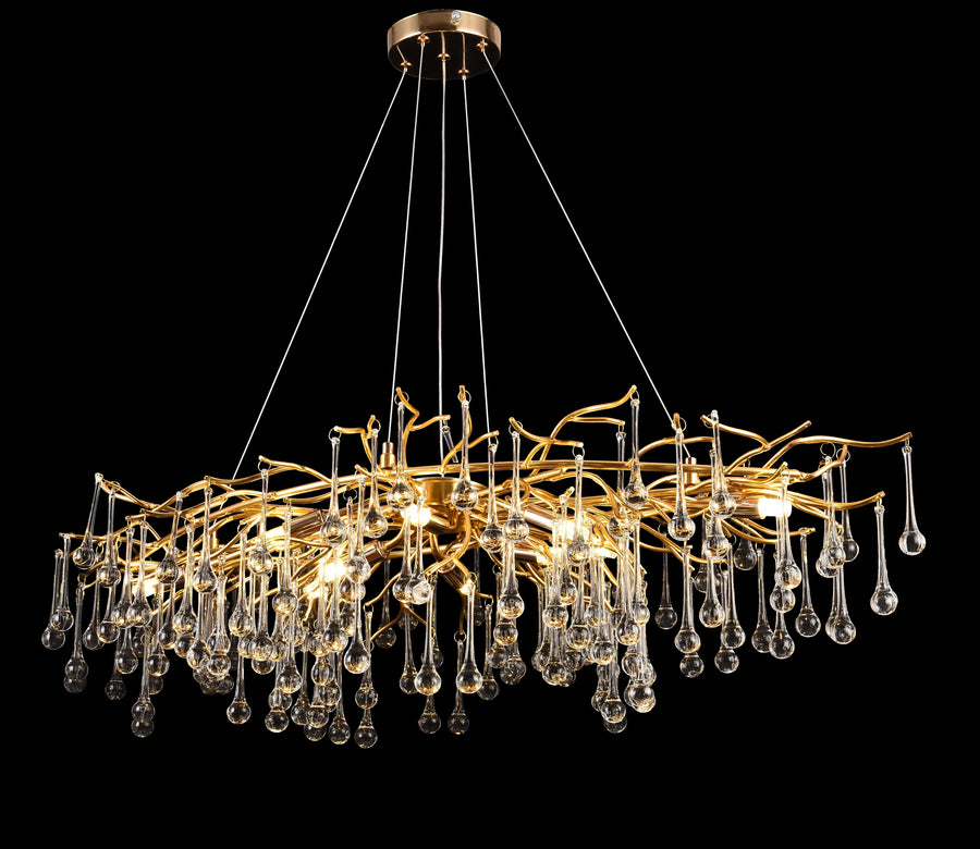 Crystal Chandier Waltz Rhapsody, 9x G9, Gold, 60 cm, nastavitelná výška