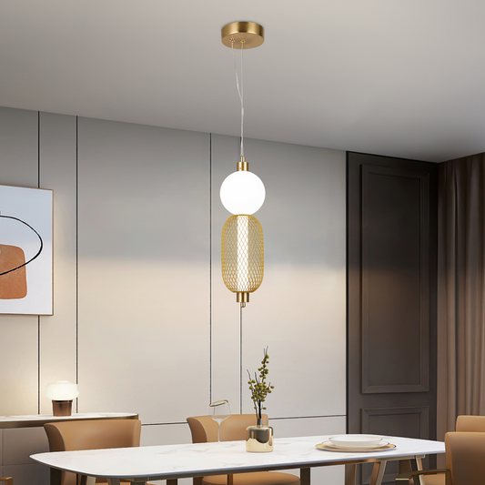 Závěsný LED lustr LM550/2GD, 11W, Světlo 3000/4000/6000K, Zlatý, Nastavitelná výška