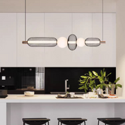 Závěsný LED lustr LM551/5BK, 28W, Světlo 3000/4000/6000K, Černý, Nastavitelná výška