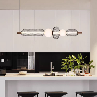 Závěsný LED lustr LM551/5BK, 28W, Světlo 3000/4000/6000K, Černý, Nastavitelná výška