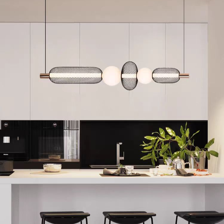 Závěsný LED lustr LM551/5BK, 28W, Světlo 3000/4000/6000K, Černý, Nastavitelná výška