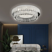 LED lustr LLC130/1CH, Křišťál a kov, 31W, 1 kruh, Stmívatelný, Nastavitelná výška, Studené/Teplé/Neutrální světlo, Luxusní osvětlení