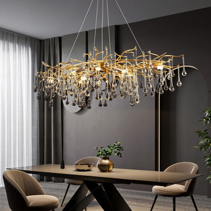 Crystal Chandier Waltz Rhapsody, 9x G9, Gold, 60 cm, nastavitelná výška