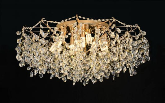Křišťálový lustr CC9334/10FGD, 10x E14, Průměr 80cm, Zlatý