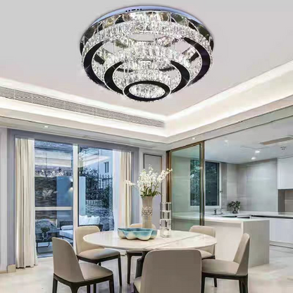 Křišťálový LED lustr LLC151/500CH, 64W, 3 prvky, studené/teplé/neutrální světlo, stmívatelný, lesklý chrom