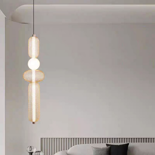 Závěsný LED lustr LM551/4GD, 24W, Světlo 3000/4000/6000K, Zlatý, Nastavitelná výška