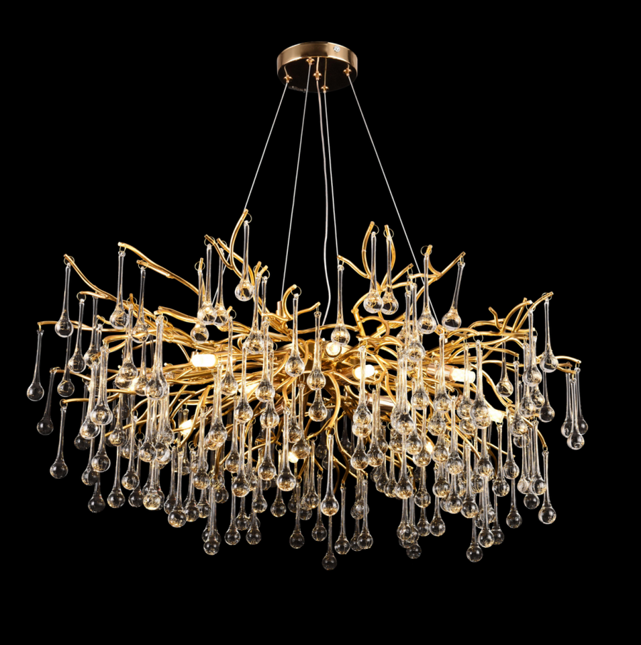Crystal Chandier Waltz Rhapsody, 9x G9, Gold, 60 cm, nastavitelná výška