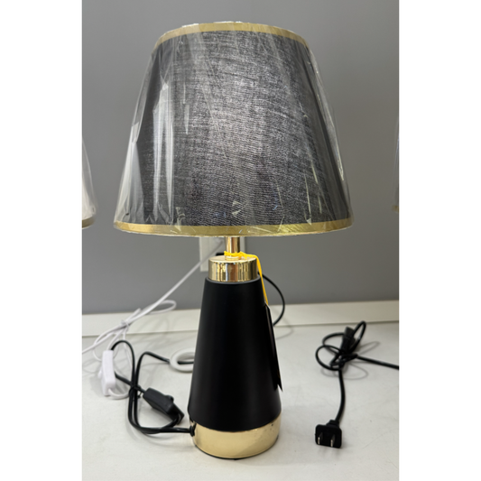 Veioza VZ210BK, 1x E27, kov a textil, černá a zlatá