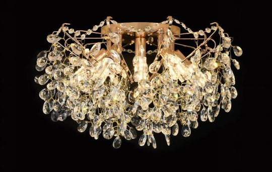 Křišťálový lustr GLOWRIA Eleganza, 6x E14, Průměr 50cm, Zlaté Křišťálové lustry Výchozí název Alessandro Design