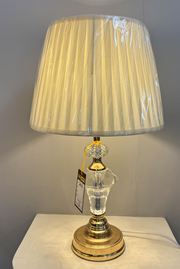 Veioza VZ215WH, 1x E27, kov a textil, bílá a zlatá