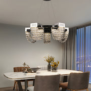 LED křišťálový lustr 30W, CC370/500CH, průměr 49cm, lesklý chrom, teplé neutrální studené světlo 3000K/4000K/6000K Nastavitelná výška, kov a krystal