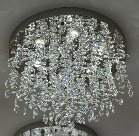 Křišťálový LED lustr LLC210/550CH kulatý, 30W, studené/teplé/neutrální světlo, křišťál, lesklý chrom