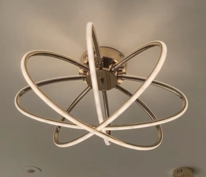 LED lustr s dálkovým ovládáním MARIA, 6 prvků, 63W, teplé/studené/neutrální světlo, stmívatelný, zlatý