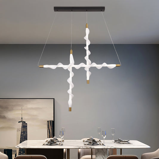 Závěsný akrylový LED lustr LT761/3GD, světlo 3000/4000/6000K, bílý, nastavitelná výška