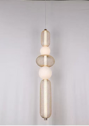 Závěsný LED lustr LM551/5GD, 28W, Světlo 3000/4000/6000K, Zlatý, Nastavitelná výška