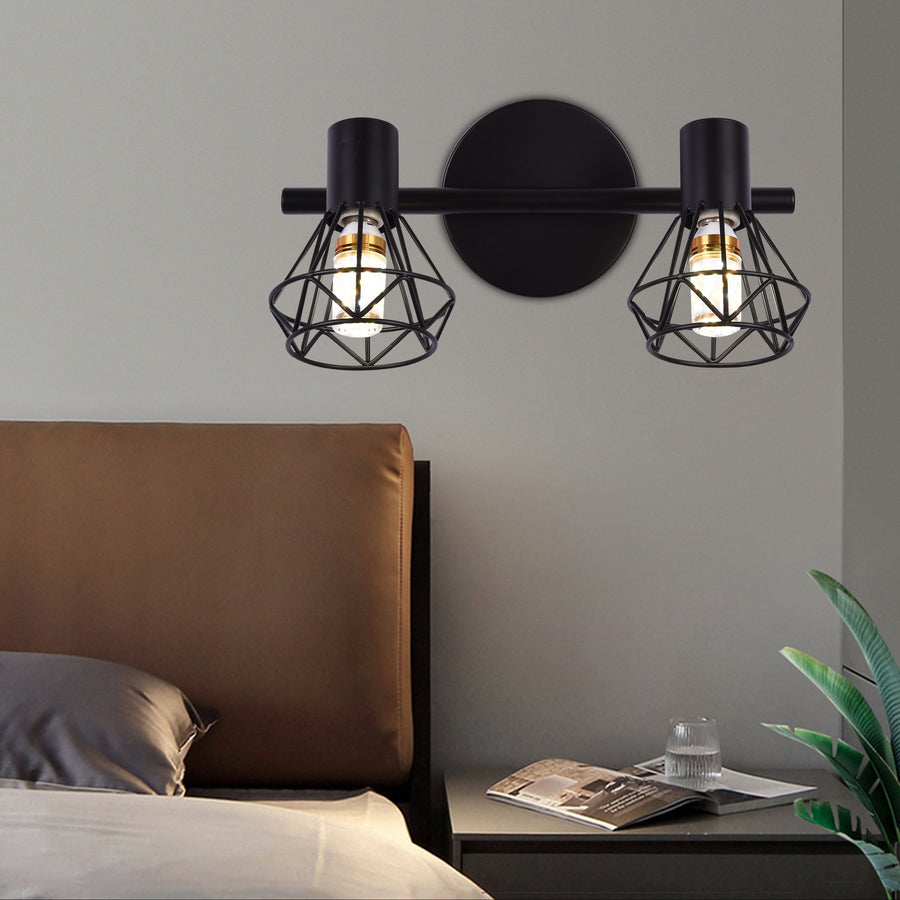 Lustr se stínidlem, GRACIE, LC365/2BK, diamant, 2XE14, černý, kov