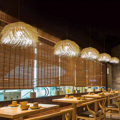 Vintage slaměný lustr LV811, 1xE27, Rustikální, 100cm