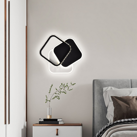 LED LED LED LED Prismiq, 34W, 3 čtverce, studené/horké/neutrální světlo, černá