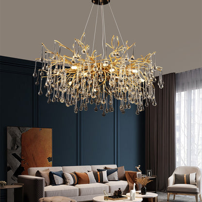 Crystal Chandier Waltz Rhapsody, 9x G9, Gold, 60 cm, nastavitelná výška