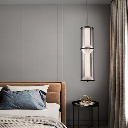 Závěsný LED lustr s dálkovým ovládáním 48W, LM511/2BK, Nastavitelná výška, Teplé/Studené/Neutrální světlo, Černá, Kov