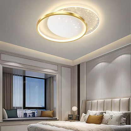 LED chtíč s dálkovým ovládáním Lunaro Lucenta, 110 W, 2 kruhy, chladné/horké/neutrální světlo, nestabilní, zlaté