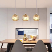 Moderní klasický lustr, závěsný, Monica LC910/3LGD, 3 X E27, zlato, kov a sklo, nastavitelná výška