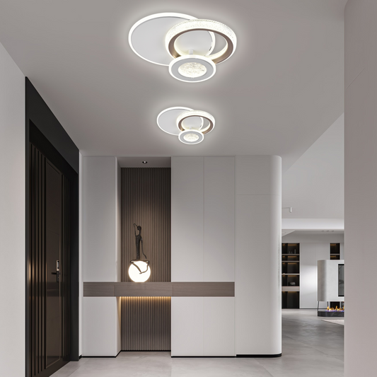 LED LED LED Fractalum Rondo, 36W, 3 kruhy, studené/horké/neutrální světlo, černá