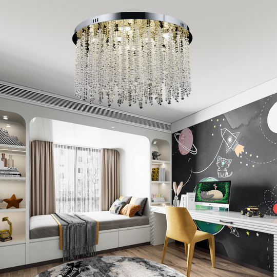 Křišťálový LED lustr LLC215/400WH kulatý, 22W, studené/teplé/neutrální světlo, křišťálové, zlaté Křišťálové lustry Výchozí název Alessandro Design