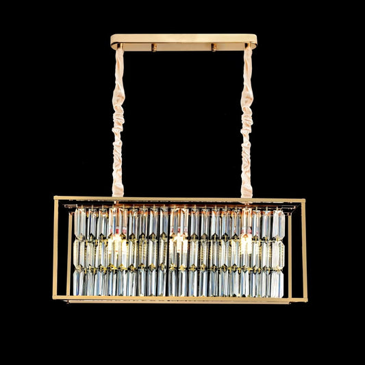 Křišťálový lustr, CC1676/650X200GD, 3xE14, lesklé zlato, nastavitelná výška, kov a křišťál