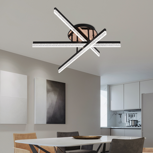 LED lustr s dálkovým ovládáním LT179/3BK, 41W, 3 prvky, studené/teplé/neutrální světlo, stmívatelný, černý