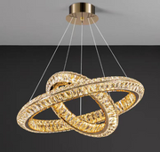 LED lustr LLC130/1CH, Křišťál a kov, 31W, 1 kruh, Stmívatelný, Nastavitelná výška, Studené/Teplé/Neutrální světlo, Luxusní osvětlení