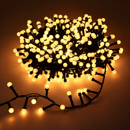 Lineární vánoční typ instalace Mini koule, teplé světlo, 1000 cm, 300 LED, IP44