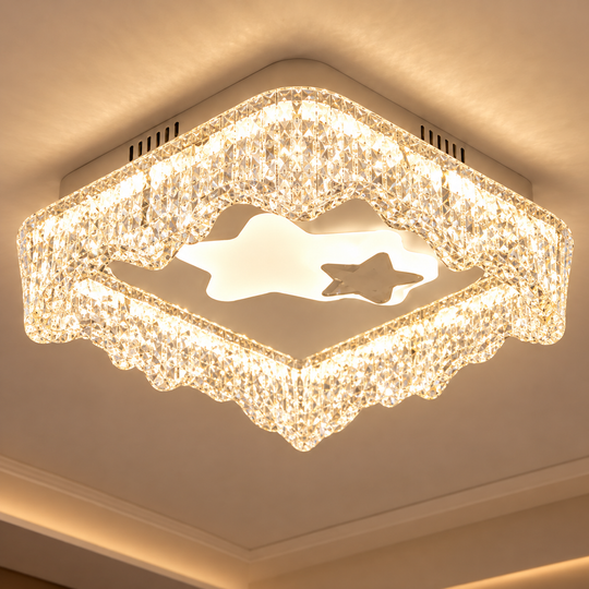 LED lustr ICE Petito, 22W, rozměr 18x18cm, teplé/neutrální/studené světlo, bílá, kov a akryl