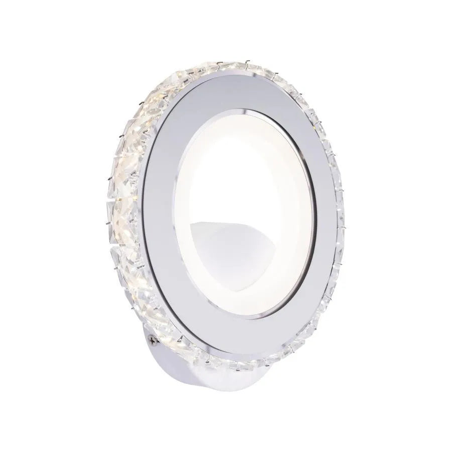 Naneste LED Borandis 20W, bílý s chromem, akrylem a krystalem, studené/horké/neutrální světlo
