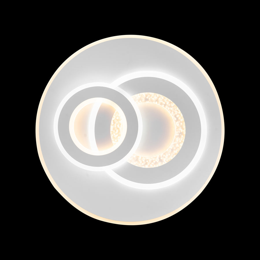 Lustra LED cu Telecomanda Remo, 200W, Alb, Acril, Dimabila