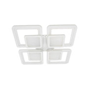 LED CHANDIER se sezamovým dálkovým ovládáním, 77W, 4 čtverce, studené/horké/neutrální světlo, nestabilní, bílá