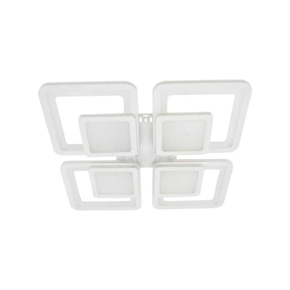 LED CHANDIER se sezamovým dálkovým ovládáním, 77W, 4 čtverce, studené/horké/neutrální světlo, nestabilní, bílá